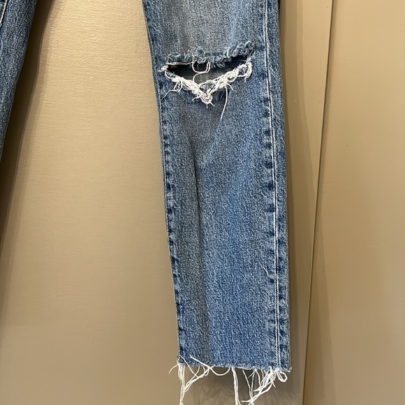 Free People We The Free Stella High Rise Skinny Jean 99% Cotton Busted Knee 26 - Picture 7 of 14